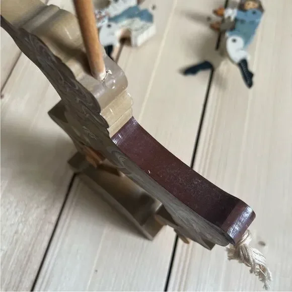 Vintage Signed Folk Art Hand Painted Carved Wooden Carousel Horse Jig Saw Puzzle - Picture 8 of 12